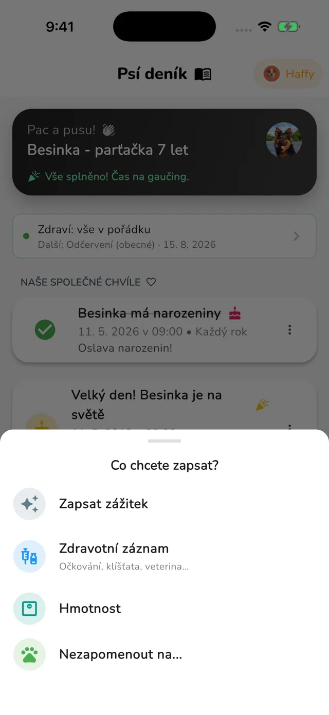 Zápis zabere pár vteřin
